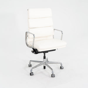 2010s Herman Miller Eames Soft Pad Executive Desk Chair Ivory Leather Upholstery