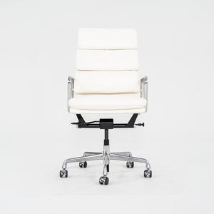 2010s Herman Miller Eames Soft Pad Executive Desk Chair Ivory Leather Upholstery