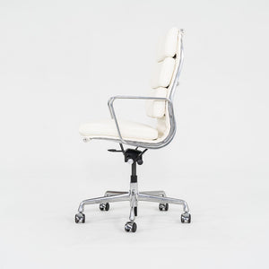 2010s Herman Miller Eames Soft Pad Executive Desk Chair Ivory Leather Upholstery