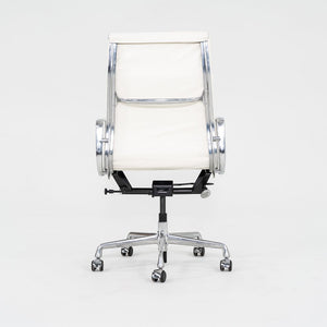 2010s Herman Miller Eames Soft Pad Executive Desk Chair Ivory Leather Upholstery