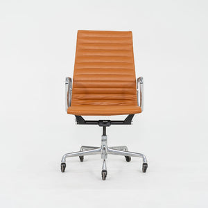 SOLD 2010s Herman Miller Eames Aluminum Group Executive Desk Chair in Caramel Leather