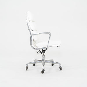 2010s Herman Miller Eames Executive Soft Pad Desk Chair White Leather Upholstery