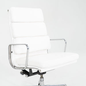 2010s Herman Miller Eames Executive Soft Pad Desk Chair White Leather Upholstery