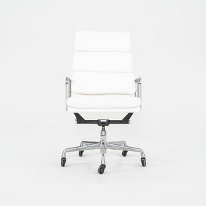 2010s Herman Miller Eames Executive Soft Pad Desk Chair White Leather Upholstery