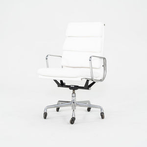 2010s Herman Miller Eames Executive Soft Pad Desk Chair White Leather Upholstery