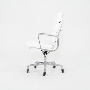 2010s Herman Miller Eames Executive Soft Pad Desk Chair White Leather Upholstery
