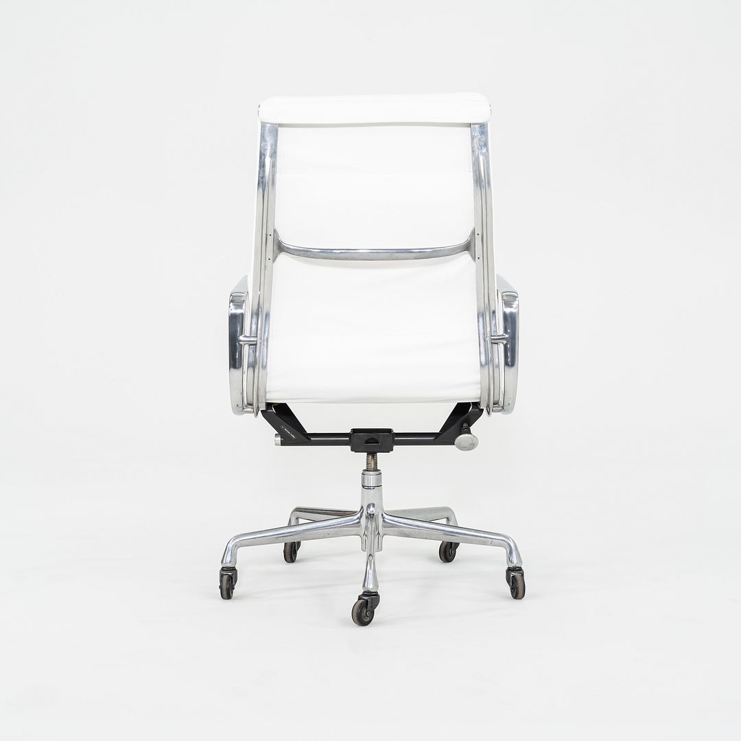 2010s Herman Miller Eames Executive Soft Pad Desk Chair White Leather Upholstery
