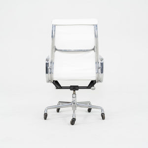 2010s Herman Miller Eames Executive Soft Pad Desk Chair White Leather Upholstery