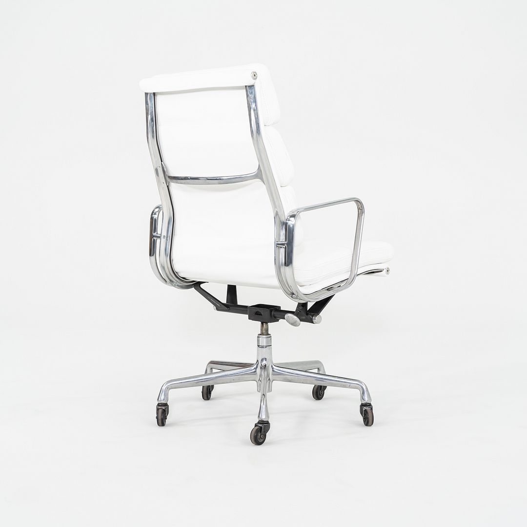 2010s Herman Miller Eames Executive Soft Pad Desk Chair White Leather Upholstery