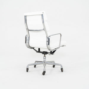2010s Herman Miller Eames Executive Soft Pad Desk Chair White Leather Upholstery
