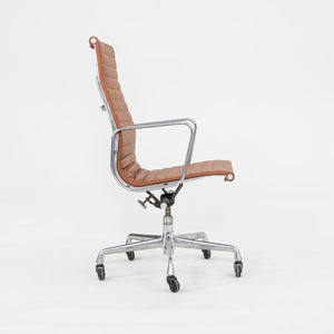 SOLD 2010s Herman Miller Eames Aluminum Group Executive Desk Chair in Cognac Leather