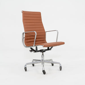 SOLD 2010s Herman Miller Eames Aluminum Group Executive Desk Chair in Cognac Leather