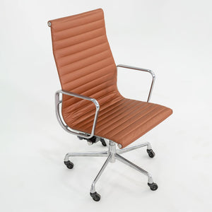 SOLD 2010s Herman Miller Eames Aluminum Group Executive Desk Chair in Cognac Leather