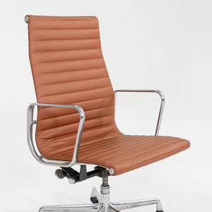 SOLD 2010s Herman Miller Eames Aluminum Group Executive Desk Chair in Cognac Leather
