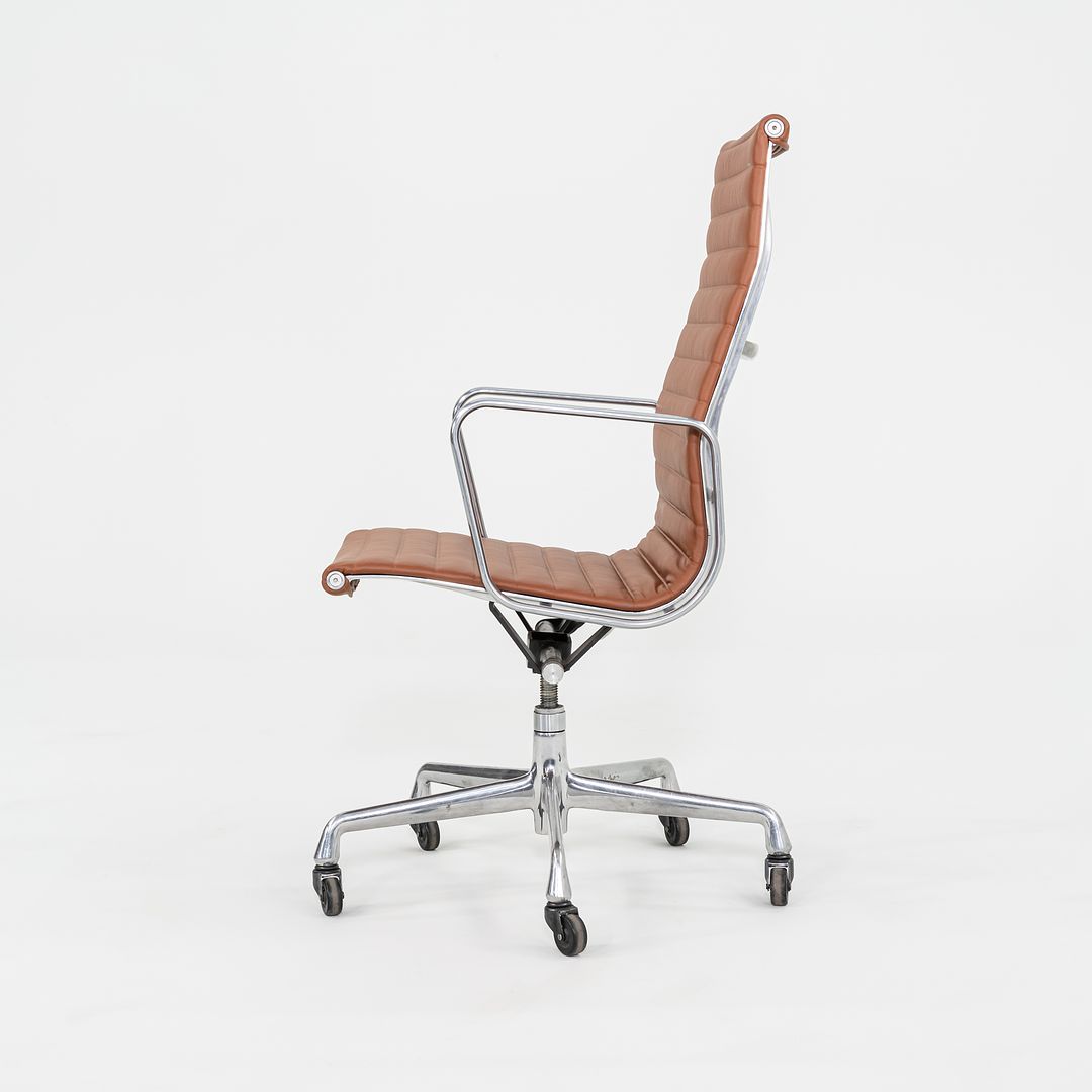 SOLD 2010s Herman Miller Eames Aluminum Group Executive Desk Chair in Cognac Leather