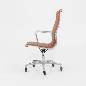 SOLD 2010s Herman Miller Eames Aluminum Group Executive Desk Chair in Cognac Leather