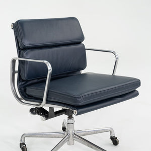 SOLD 2010s Herman Miller Eames Soft Pad Management Desk Chair in Navy Blue Leather