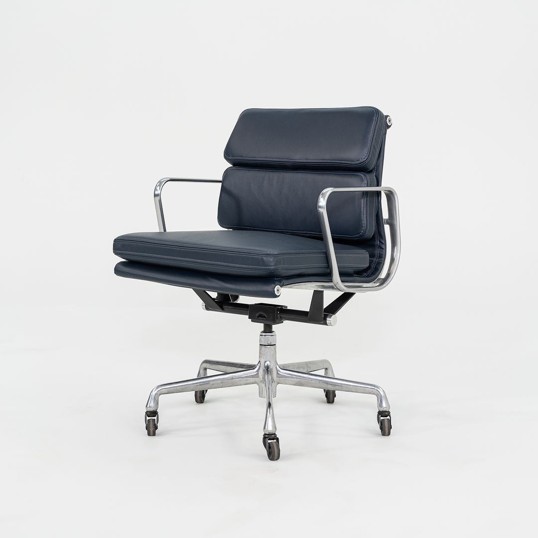 SOLD 2010s Herman Miller Eames Soft Pad Management Desk Chair in Navy Blue Leather