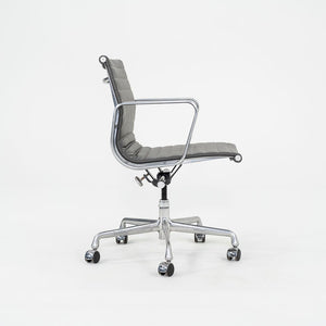 SOLD 2010s Herman Miller Eames Aluminum Management Desk Chair in Dark Grey Leather