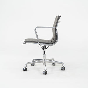 SOLD 2010s Herman Miller Eames Aluminum Management Desk Chair in Dark Grey Leather