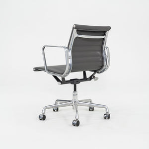 SOLD 2010s Herman Miller Eames Aluminum Management Desk Chair in Dark Grey Leather