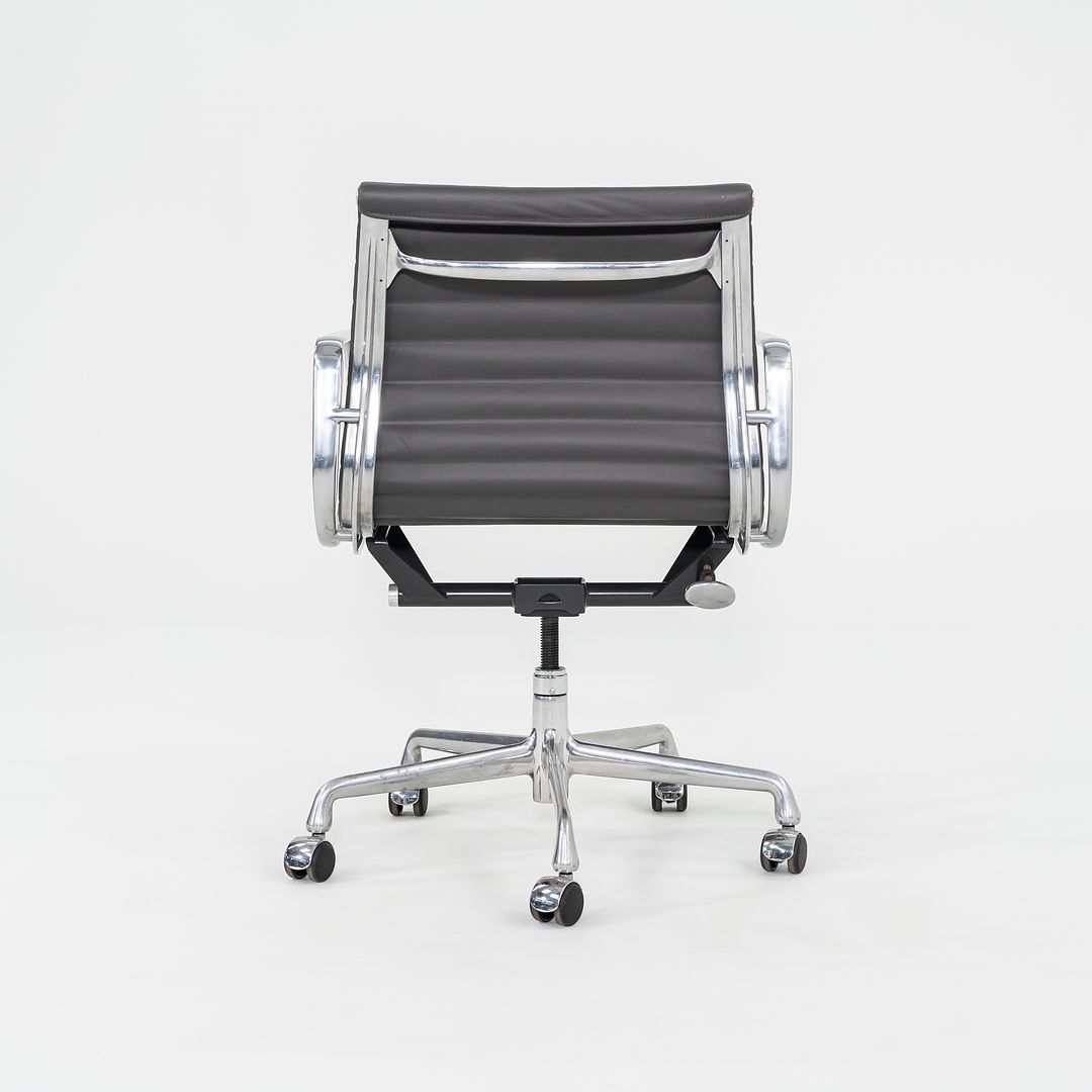 SOLD 2010s Herman Miller Eames Aluminum Management Desk Chair in Dark Grey Leather