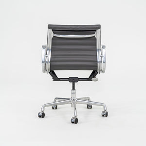 SOLD 2010s Herman Miller Eames Aluminum Management Desk Chair in Dark Grey Leather