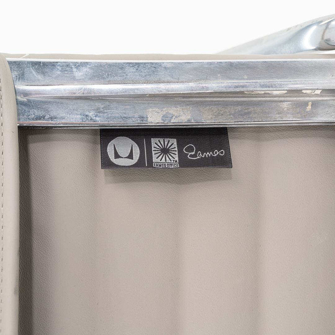 2010s Herman Miller Eames Aluminum Management Desk Chair in Grey Naugahyde