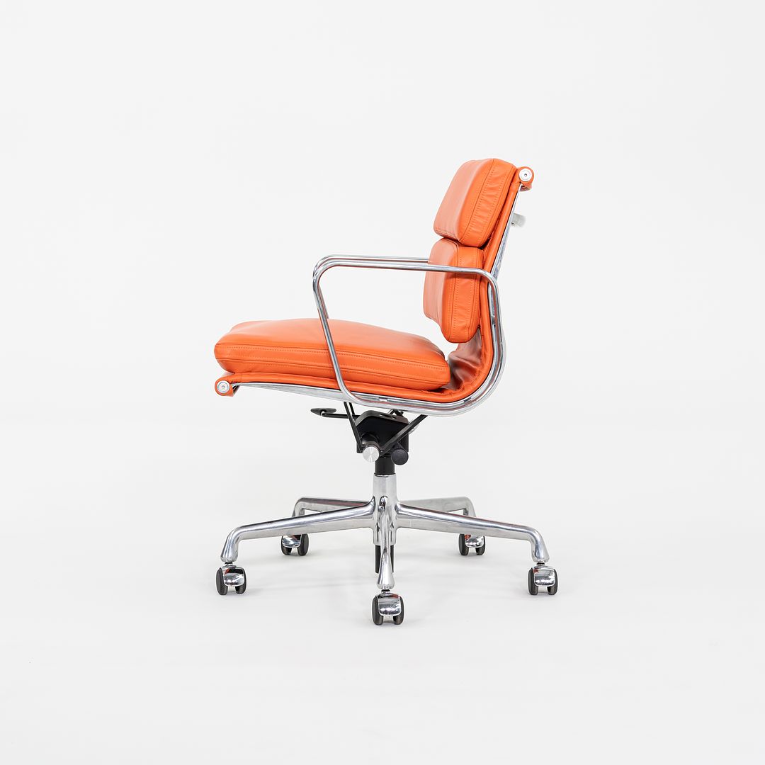 SOLD 2010s Herman Miller Eames Soft Pad Management Desk Chair in Orange Leather 1x Available