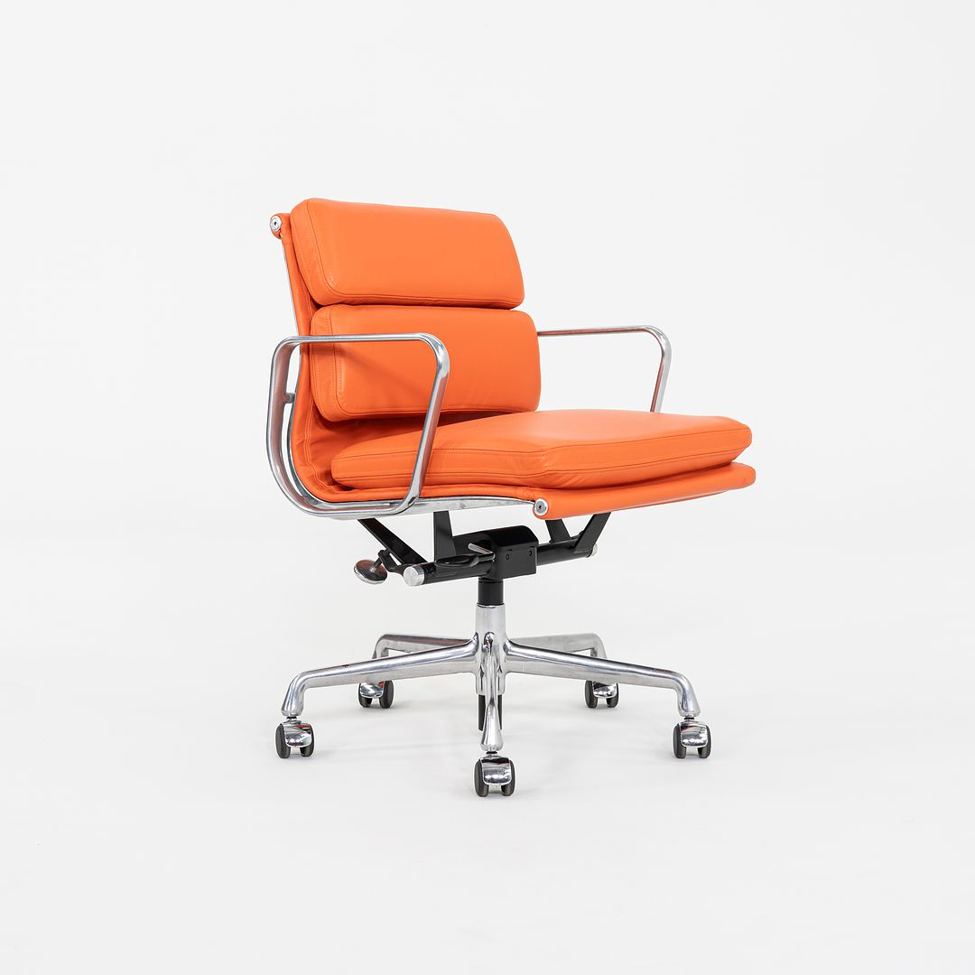 SOLD 2010s Herman Miller Eames Soft Pad Management Desk Chair in Orange Leather 1x Available