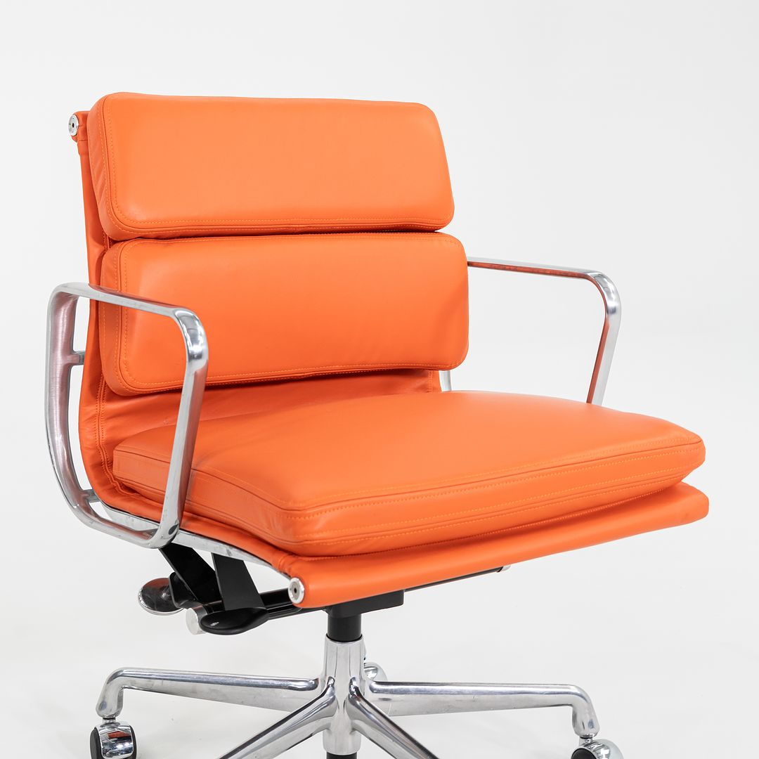 SOLD 2010s Herman Miller Eames Soft Pad Management Desk Chair in Orange Leather 1x Available