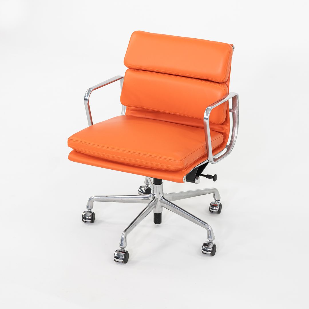 SOLD 2010s Herman Miller Eames Soft Pad Management Desk Chair in Orange Leather 1x Available