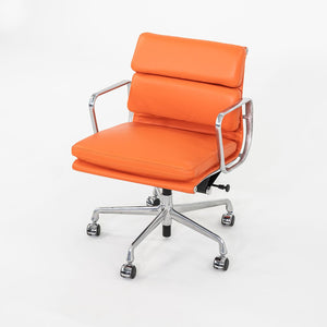 SOLD 2010s Herman Miller Eames Soft Pad Management Desk Chair in Orange Leather 1x Available