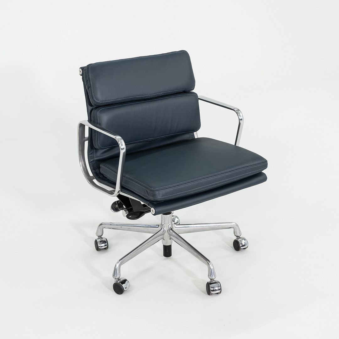 SOLD 2010s Herman Miller Eames Soft Pad Management Desk Chair in Navy Blue Leather