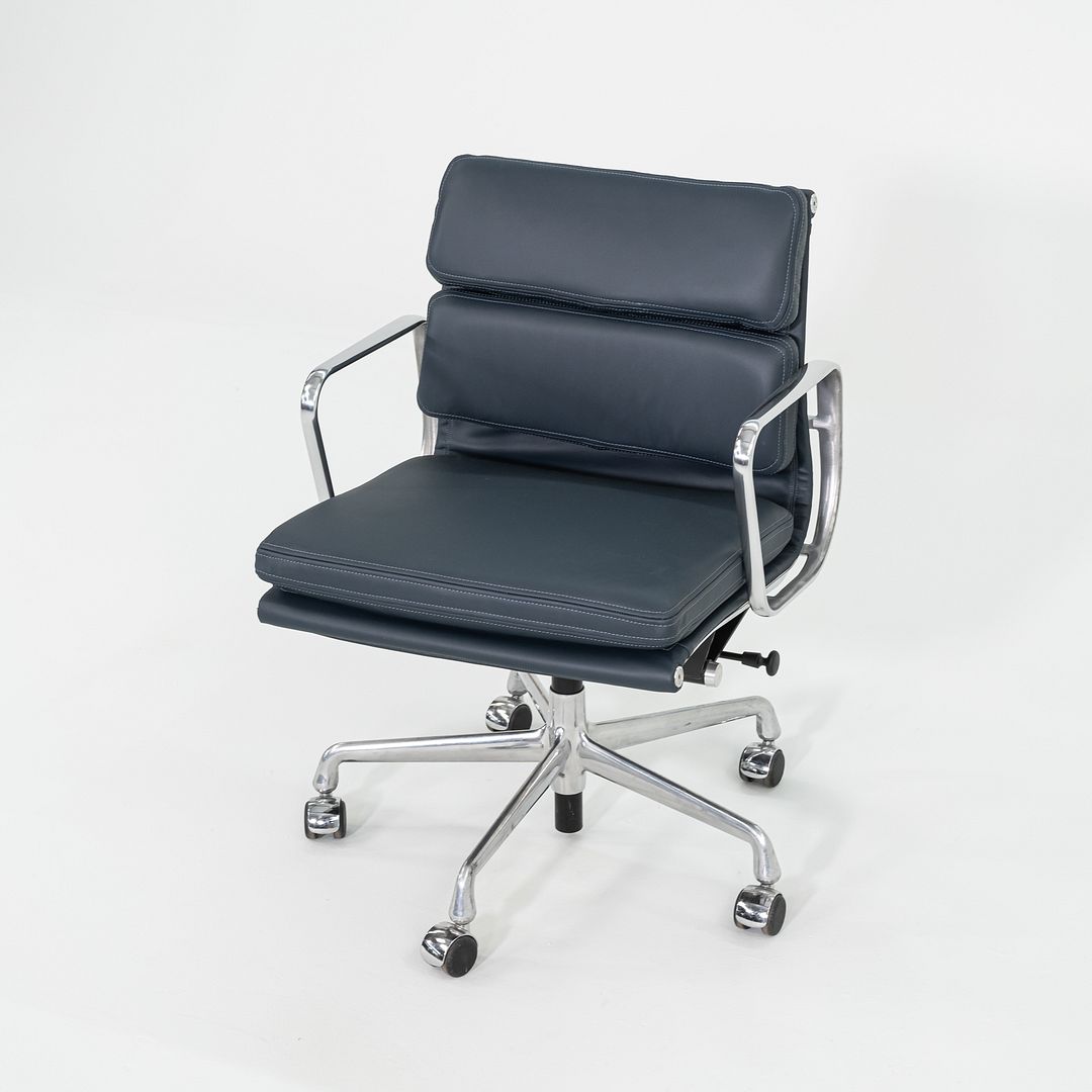 SOLD 2010s Herman Miller Eames Soft Pad Management Desk Chair in Navy Blue Leather