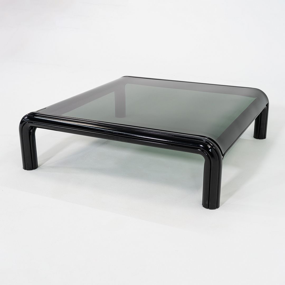 1970s Gae Aulenti for Knoll Orsay Coffee Table with Black Glass Top 44" inches