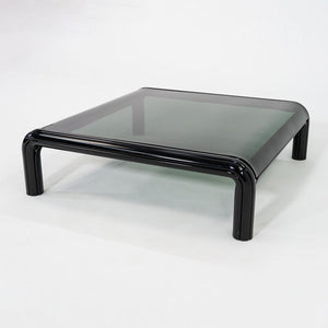 1970s Gae Aulenti for Knoll Orsay Coffee Table with Black Glass Top 44" inches