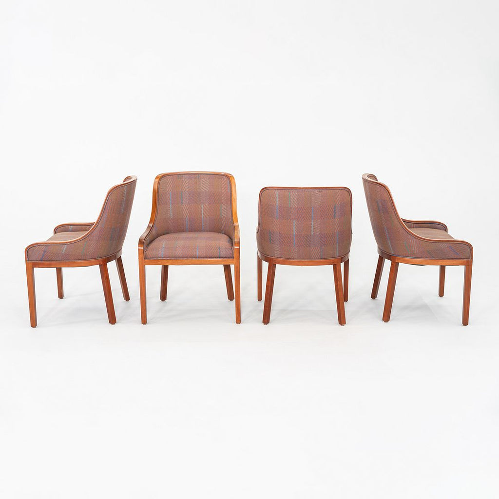 1984 Ward Bennett for Brickel Associates Dining Chair Plaid Fabric 4x Available