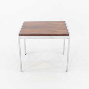 1970s Italian Rosewood Side / End Table with Chromed Steel Base, 22 x 24 in