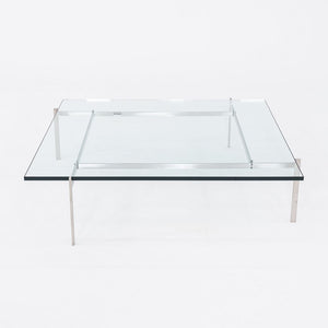 2023 Poul Kjaerholm for Fritz Hansen PK61A Glass & Stainless Coffee Table
