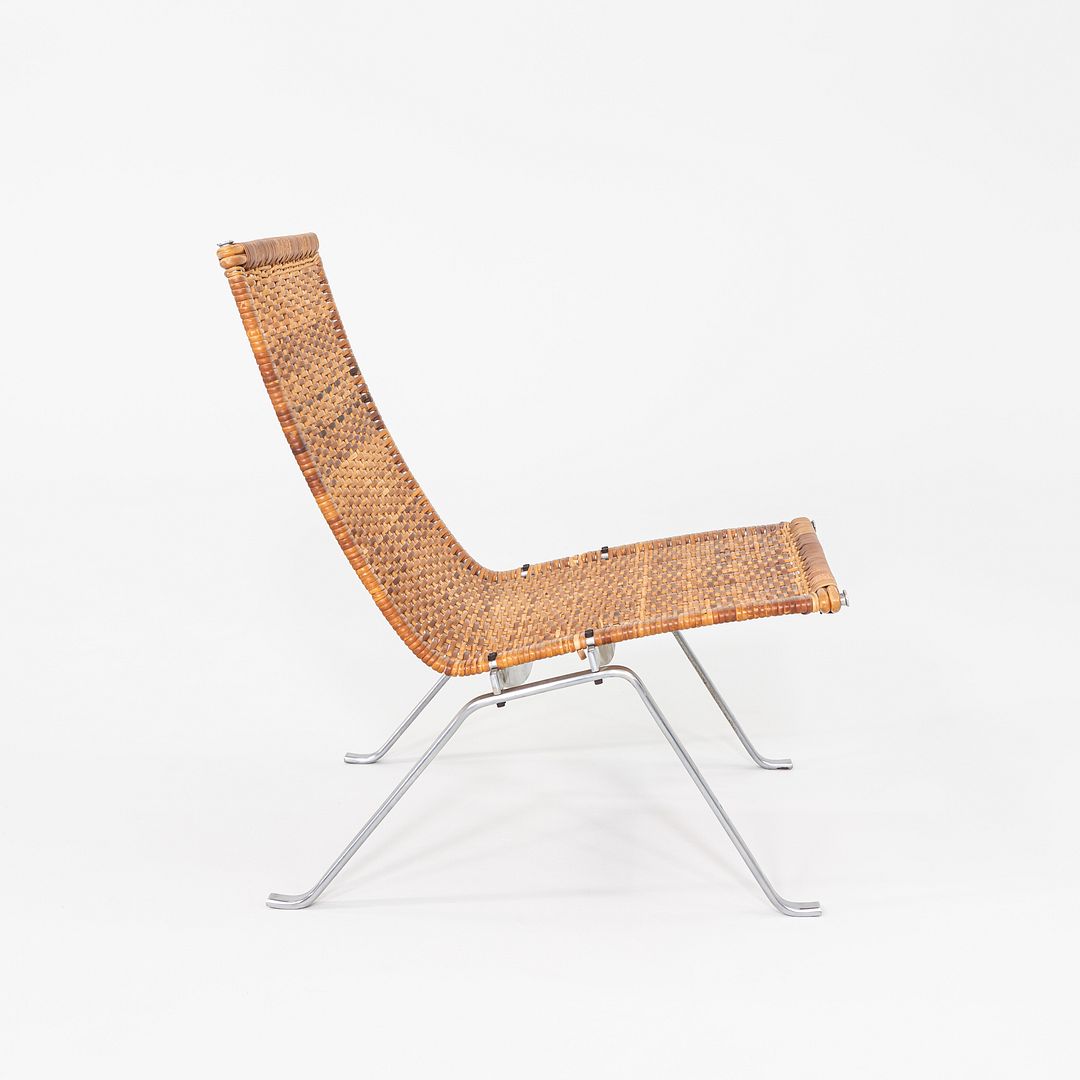 1960s Pair of Poul Kjaerholm for E. Kold Christensen PK 22 Wicker Lounge Chairs