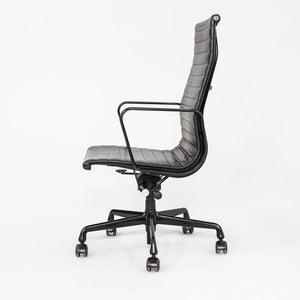 2017 Herman Miller Eames Aluminum Group Executive Desk Chair in Black Leather