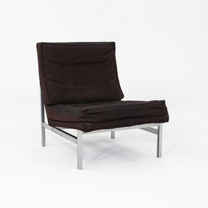 1960s Florence Knoll Armless Slipper Lounge Chair Upholstered in Black Fabric