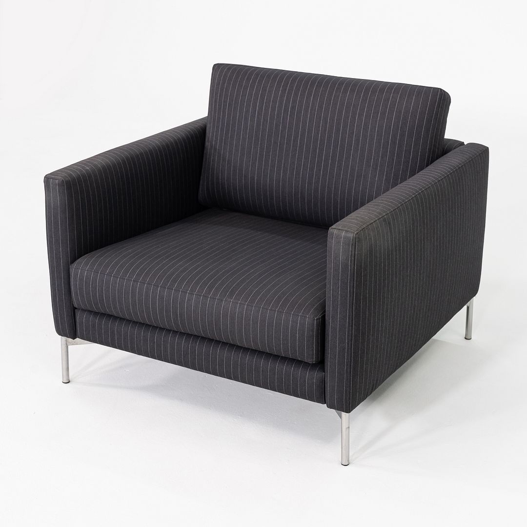2008 Piero Lissoni for Knoll Divina Lounge Chair with Black Pinstripe Fabric