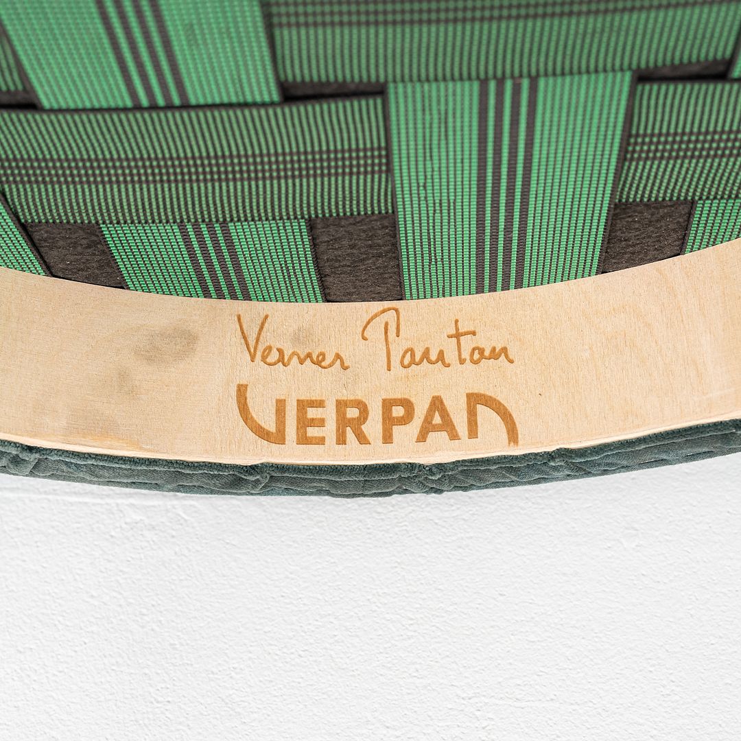 2024 Verner Panton for Verpan 430 Chair in Teal Velvet Upholstery w/ Black Frame