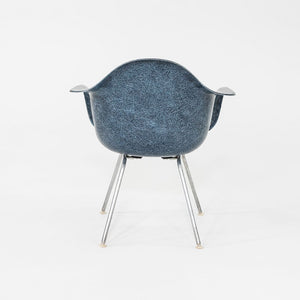 1960s Herman Miller Eames MAX Fiberglass Arm Shell Chair Navy Blue w/ Steel Base