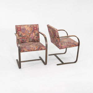 1971 Pair of Mies van der Rohe for Knoll Flat Bar Brno Chairs with Bronze Finish