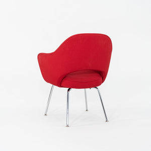 2017 Eero Saarinen for Knoll Dining Arm Chairs in Red Fabric 20x Available