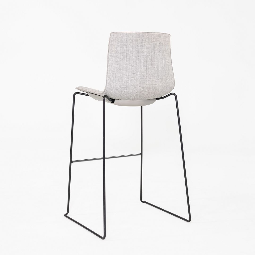 2010s Pair of Lievore Altherr Molina for Arper Catifa 46 Bar Stool Grey Fabric