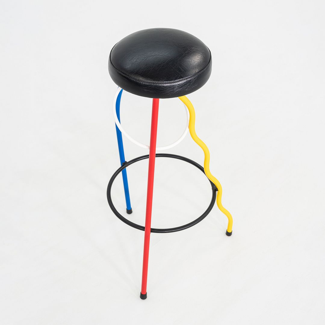 1980s Duplex Bar Stool byJavier Mariscal & Pepe Cortes for BD Barcelona w/ Vinyl